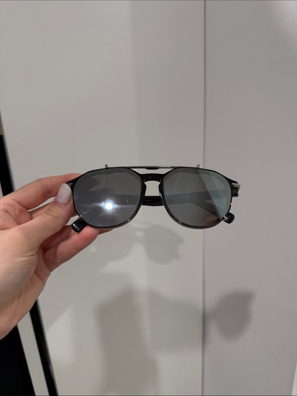 Black Dior Aviator Sunglasses with Gray Lenses
